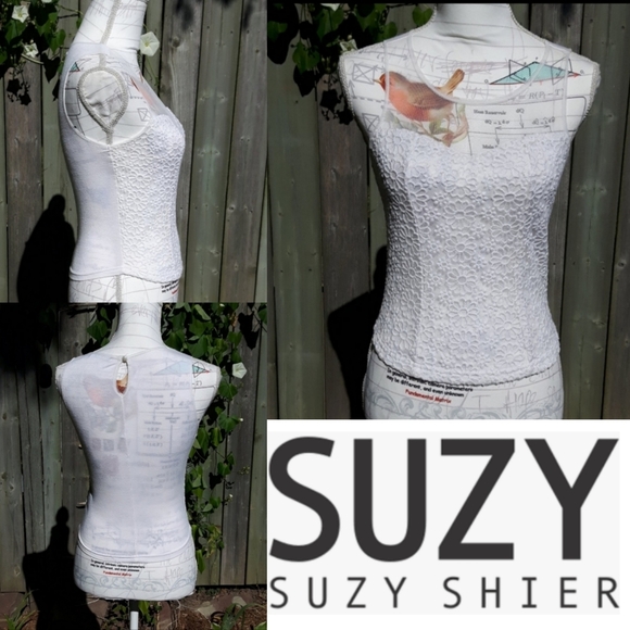 Size S Suzy Shier Floral Mesh Daisy tank top - Picture 12 of 12